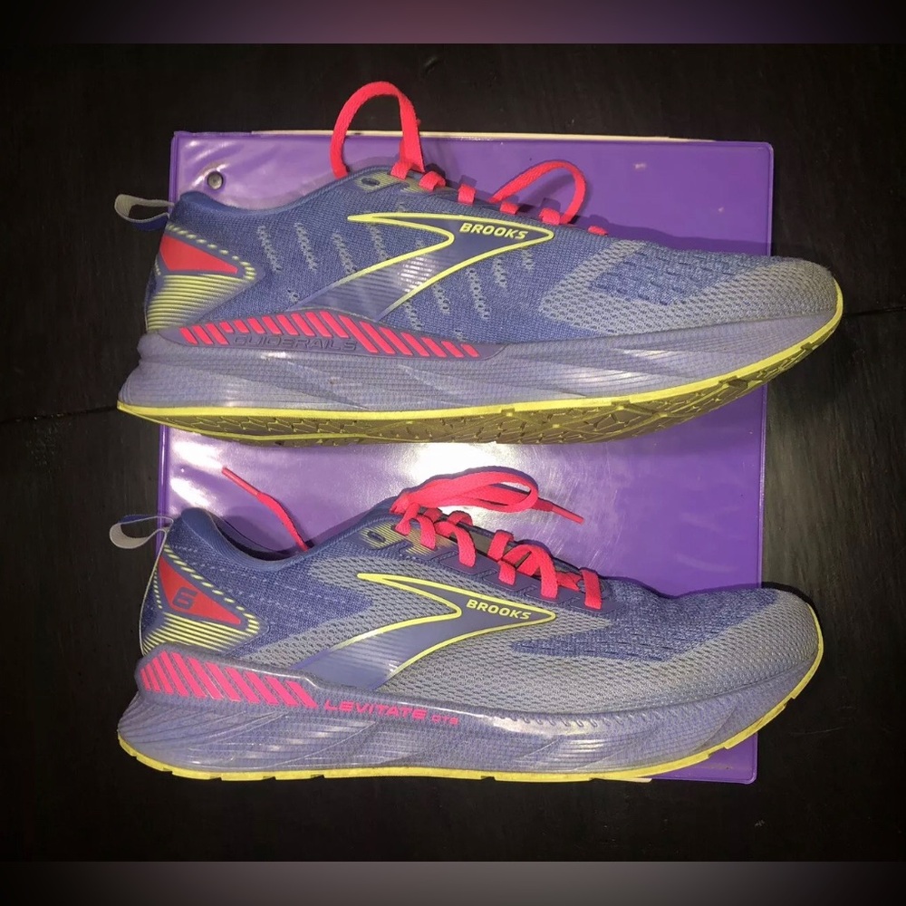 Brooks Levitate GTS 6 sneakers purple women's athletic shoes size 9.5 - Picture 6 of 9